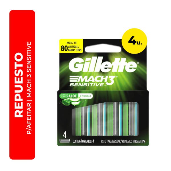 REPUESTO PARA AFEITAR MACH 3 SENSITIVE 4U