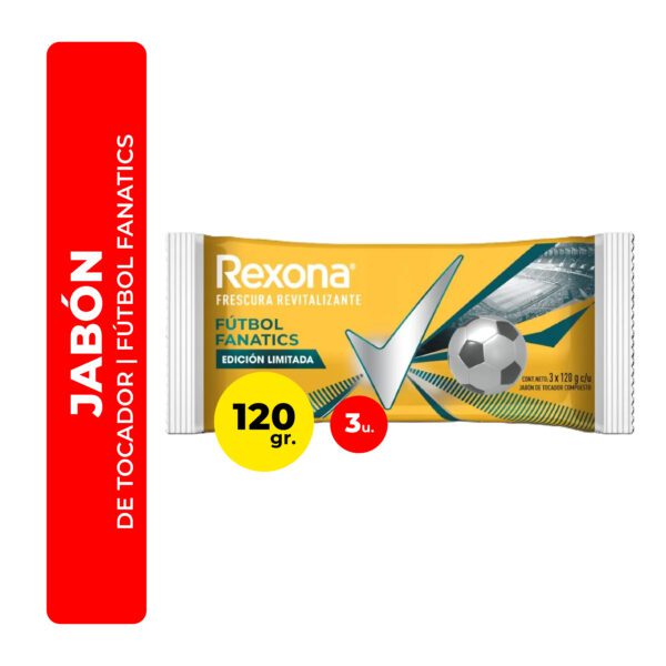 JABÓN DE TOCADOR REXONA FÚTBOL FANATICS 3U