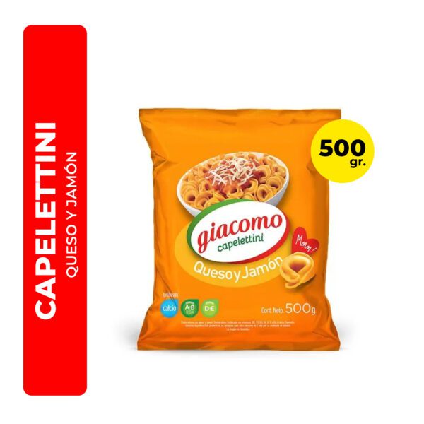 CAPELETTINI GIACOMO QUESO Y JAMÓN 500G