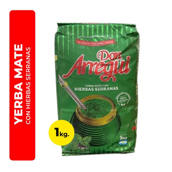 YERBA MATE DON ARREGUI CON HIERBAS SERRANAS 1K