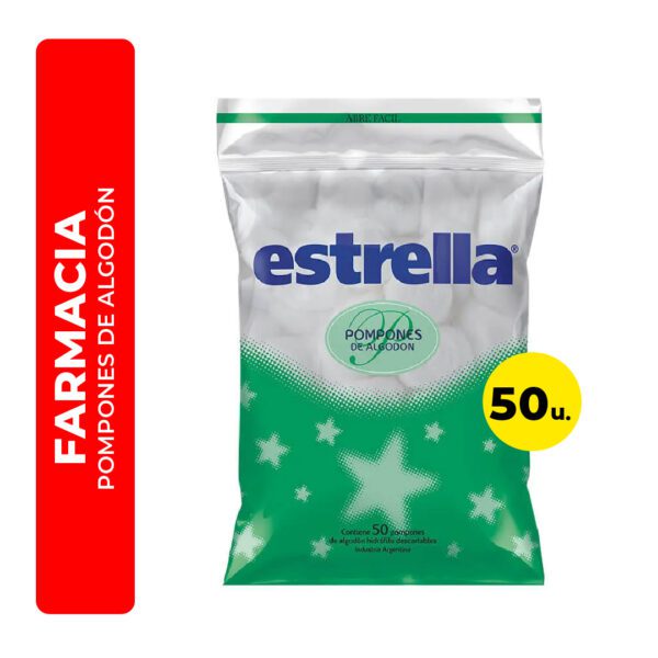 POMPONES DE ALGODÓN ESTRELLA 50U