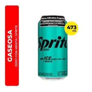 GASEOSA SPRITE ZERO CON MENTA 473ML