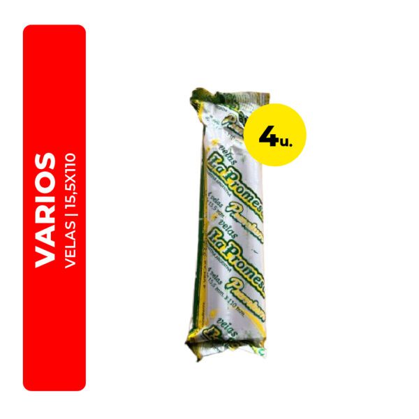 VELAS LA PROMESA 15,5X110MM 4U