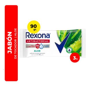 JABÓN DE TOCADOR REXONA ANTIBACTERIAL ALOE 3U