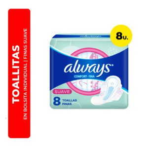 TOALLITAS FEMENINAS FINAS SUAVE ALWAYS 8U