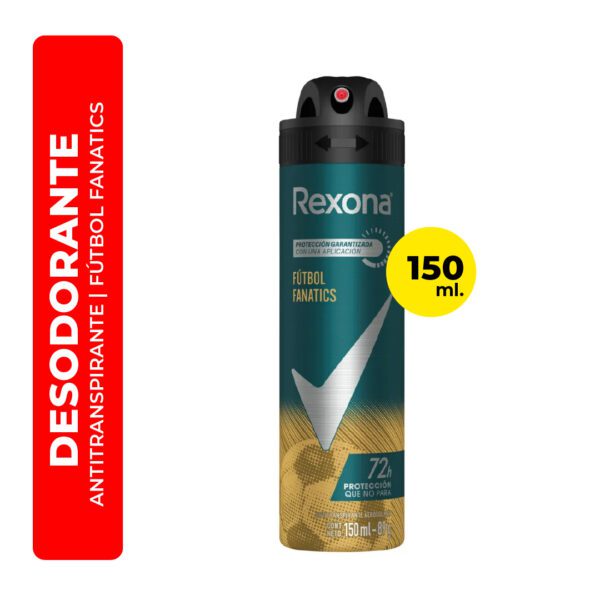 DESODORANTE ANTINTRANSPIRANTE REXONA FÚTBOL FANATICS 150ML
