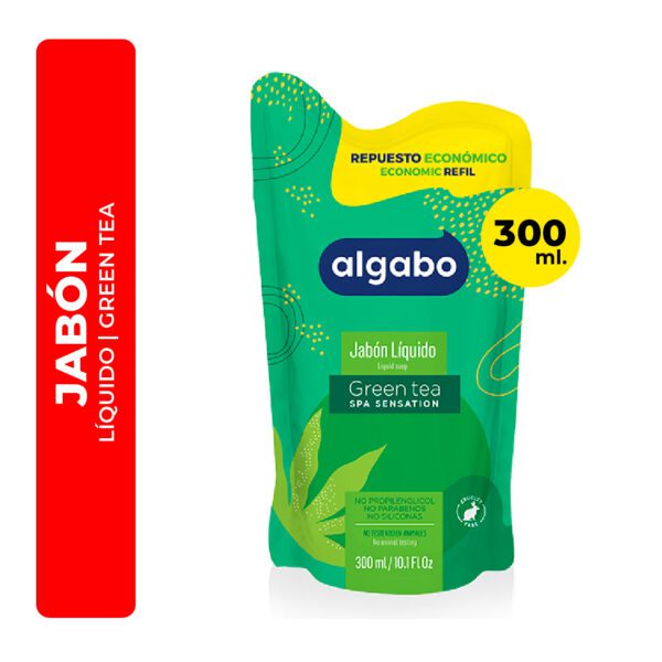 REPUESTO JABÓN LÍQUIDO ALGABO GREEN TEA 300ML