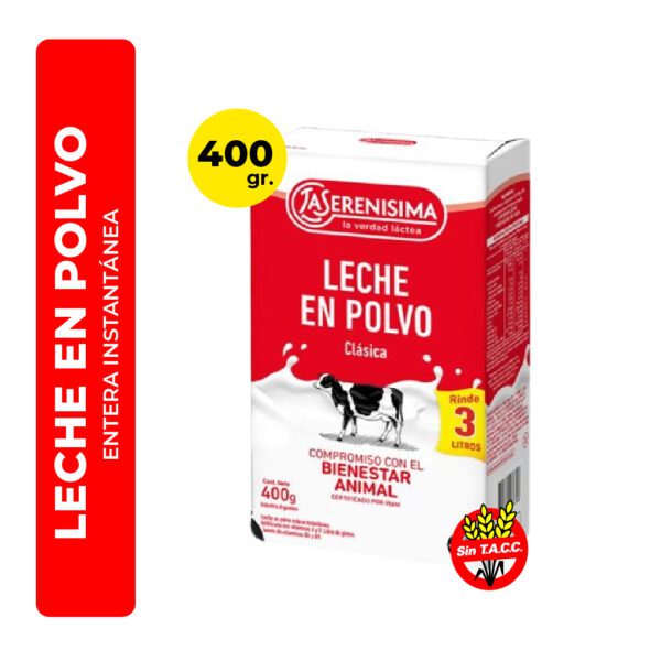 LECHE EN POLVO LA SERENISIMA ENTERA 400G