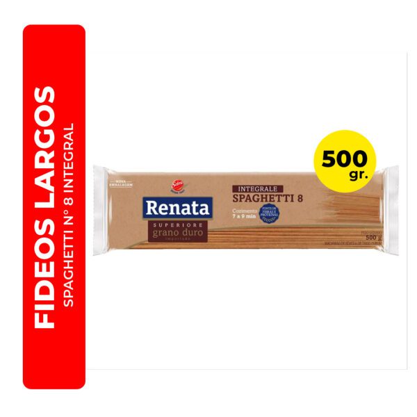 FIDEOS SPAGHETTI N°8 INTEGRAL RENATA 500G