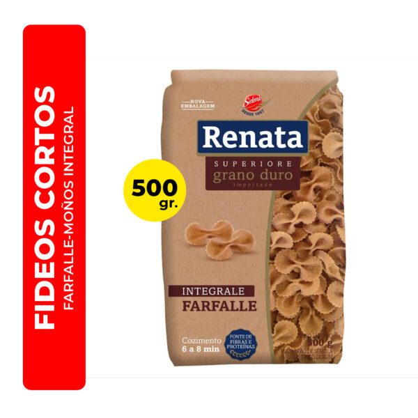FIDEOS FARFALLE-MOÑOS INTEGRAL RENATA 500G