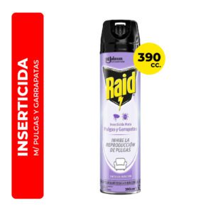 INSERTICIDA RAID PARA PULGAS Y GARRAPATAS 390CC