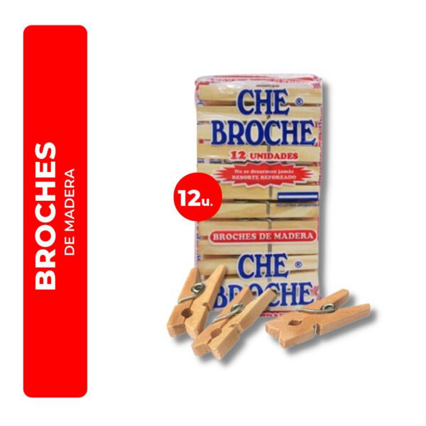 BROCHES DE MADERA CHE BROCHE 12U
