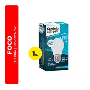 FOCO LUZ FRÍA LED GOTA 5W CANDELA