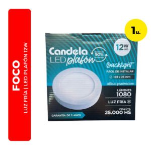 FOCO LUZ FRÍA LED PLAFÓN 12W CANDELA