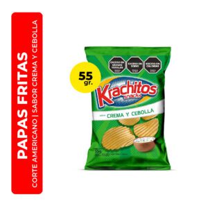 PAPAS FRITAS KRACHITOS CORTE AMERICANO SABOR CREMA Y CEBOLLA 55G