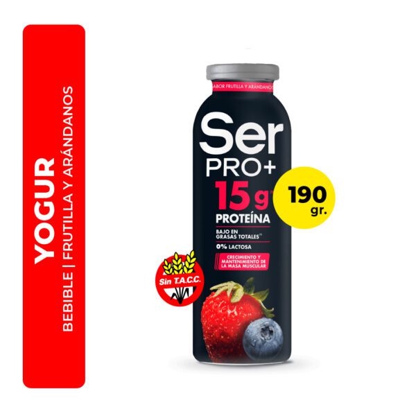YOGUR SER PRO+ BEBIBLE SABOR FRUTILLA Y ARÁNDANOS 190G