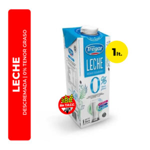 LECHE TREGAR DESCREMADA 0% TENOR GRASO 1L