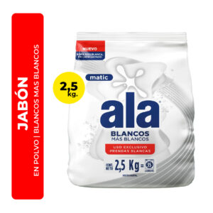 JABÓN EN POLVO ALA BLANCOS MAS BLANCOS MATIC 2,5K