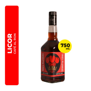 LICOR TRES PLUMAS CAFÉ AL RON 750ML