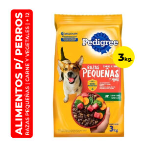 ALIMENTO PARA PERROS PEDIGREE RAZAS PEQUEÑAS SABOR CARNE Y VEGETALES 3K