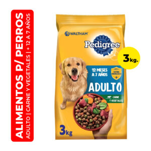 ALIMENTO PARA PERROS PEDIGREE ADULTO SABOR CARNE Y VEGETALES 3K
