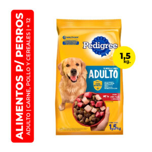 ALIMENTO PARA PERROS PEDIGREE ADULTO SABOR CARNE, POLLO Y CEREALES 1,5L