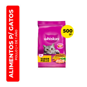ALIMENTO PARA GATOS WHISKAS SABOR POLLO 500G