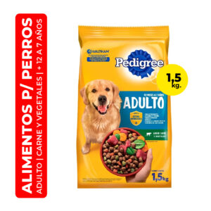 ALIMENTO PARA PERROS PEDIGREE ADULTO SABOR CARNE Y VEGETALES 1,5K