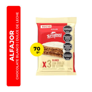ALFAJOR TERRABUSI BLANCO CON DULCE DE LECHE TRIPLE 70G